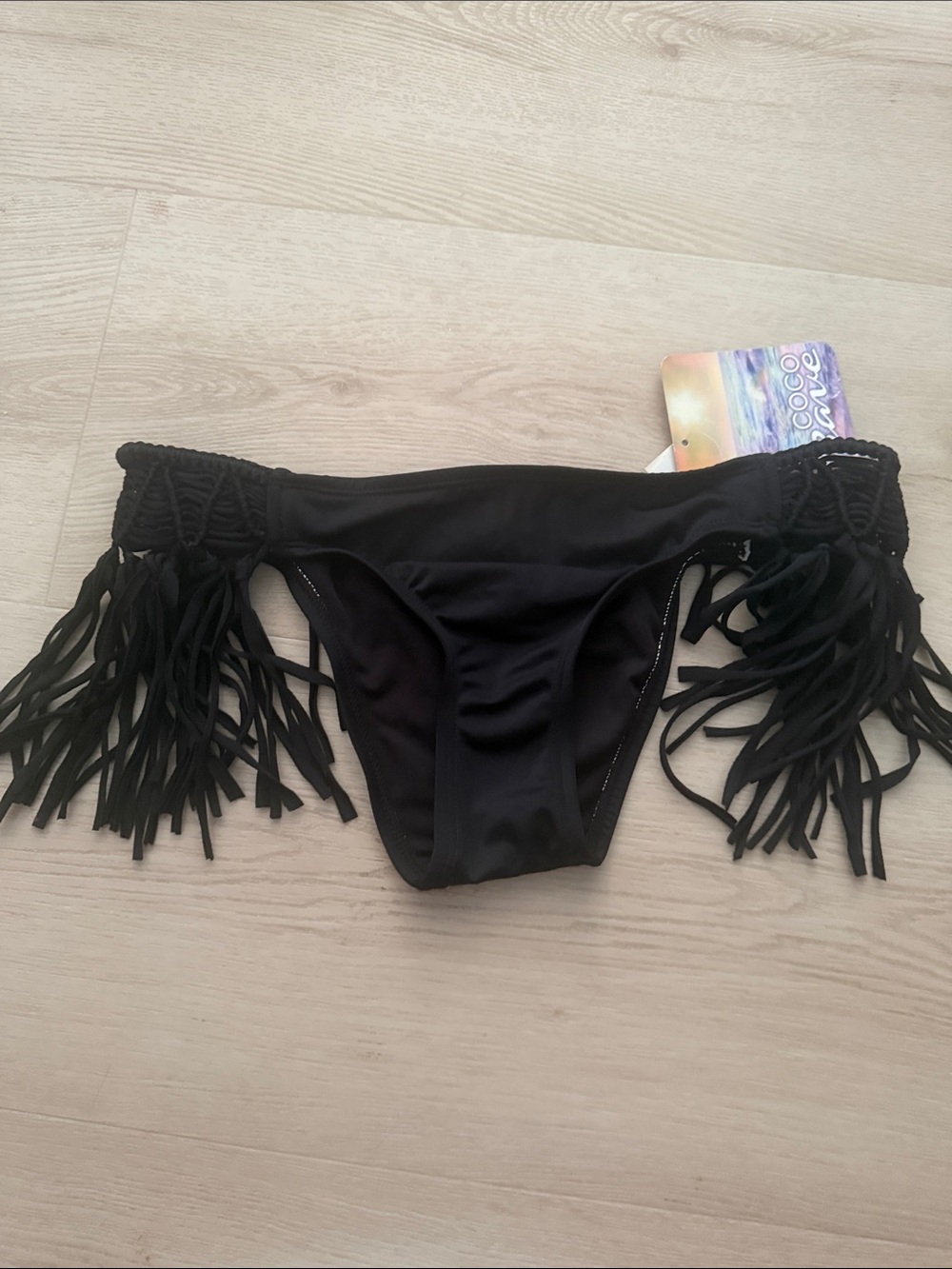 Black Fringe Bikini Bottom nwt
